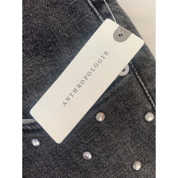 NWT Anthropologie Pilcro Ultra High-Rise Beaded Straight Jeans - Picture 9 of 11